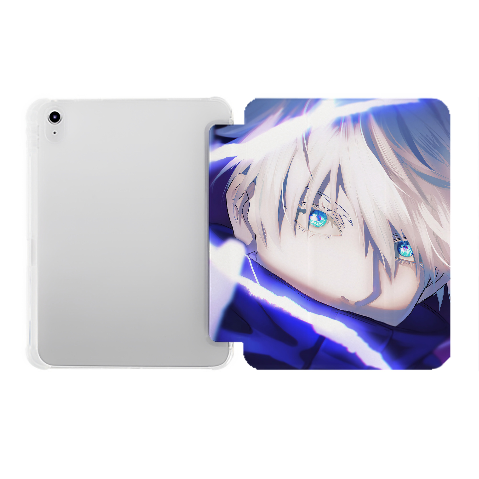 （画像用） 呪術廻戦 Jujutsu Kaisen IPad ケース ペン収納付き 三つ折りスタンド PUレザー×シリコン 対応機種9.5/10.5/10.9インチ